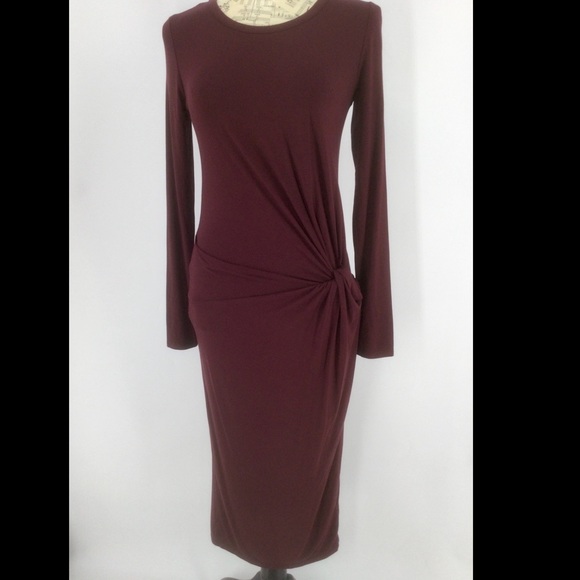 TOPSHOP Size 2 Maxi Burgundy Drop Waist Dress - Picture 1 of 9